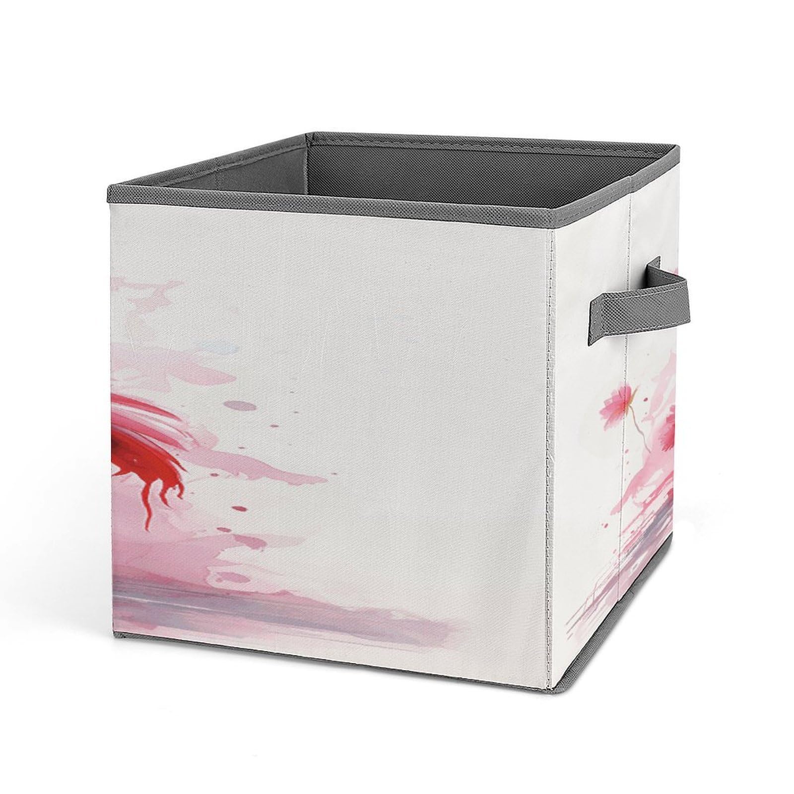 Fodpand Style Flamingo Watercolor Storage Cubes Foldable Decorative Fabric, Storage Bins Baskets With Handles, Closet Organizers And Storage For Home, Office,Closet, Clothes