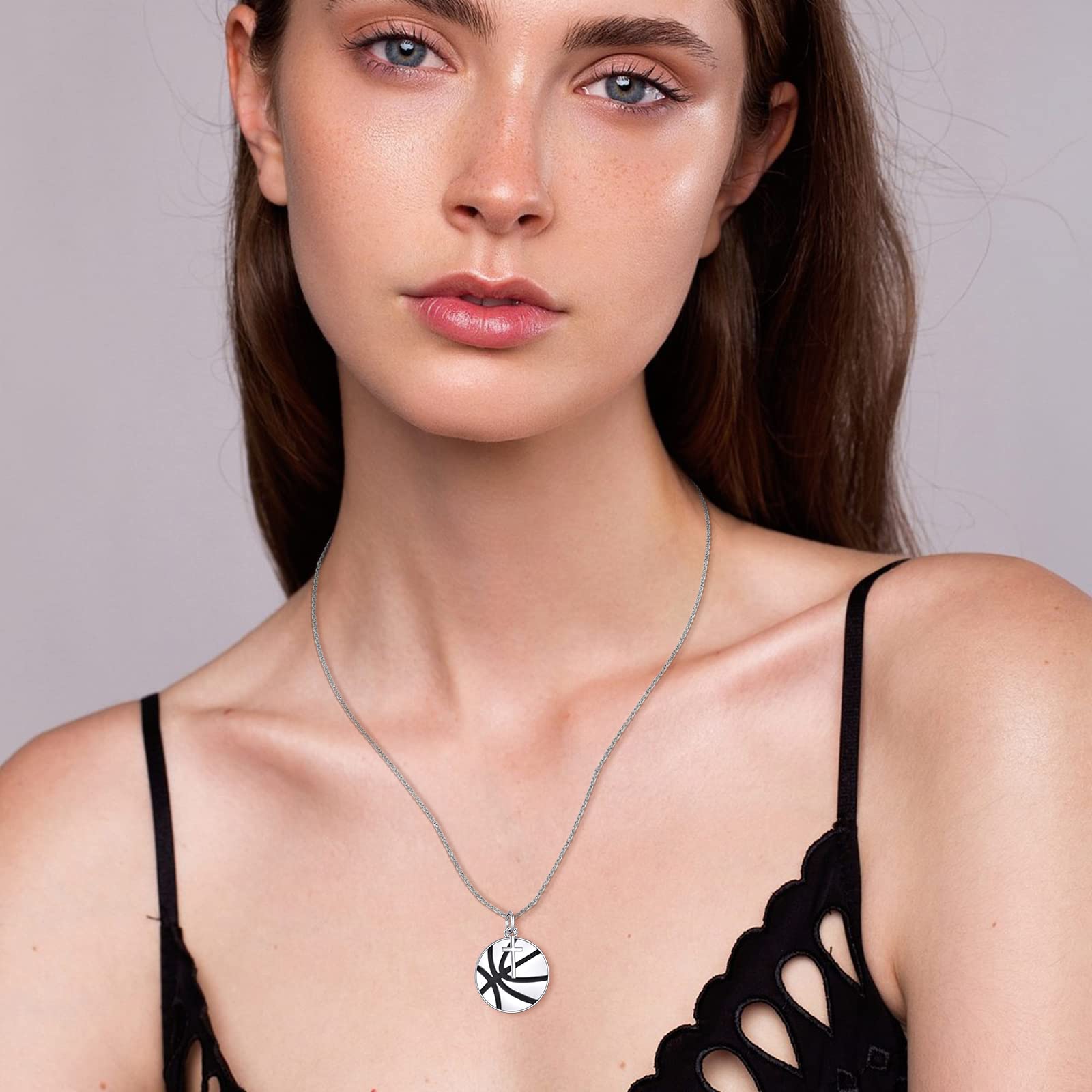 YFN Sport Halskette Sterling Silber Niemals aufgeben Ich kann alle Dinge tun Anhänger Schmuck Sport Geschenke für Damen Herren Jungen Mädchen