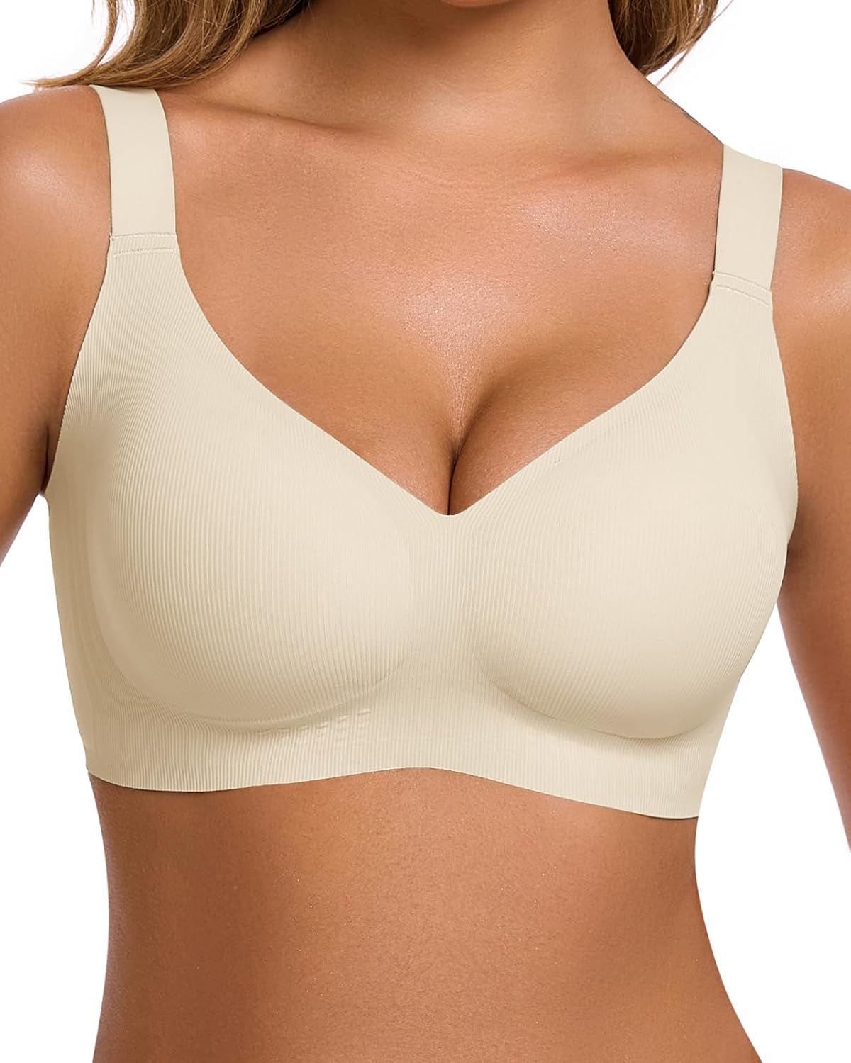 Ubras Breathable Jelly Wireless Bra, Supportive Seamless Bra for Women Comfortable Bra