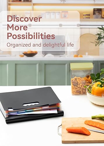 Miniatura 6 de Organizador de archivos de acordeón portátil, carpeta de archivos expandible de 12 bolsillos, organizador mensual de recibos de facturas, pestañas