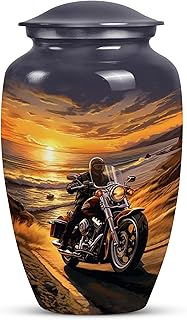 Ash Urns for Humans Motorcycle Yellow Urn