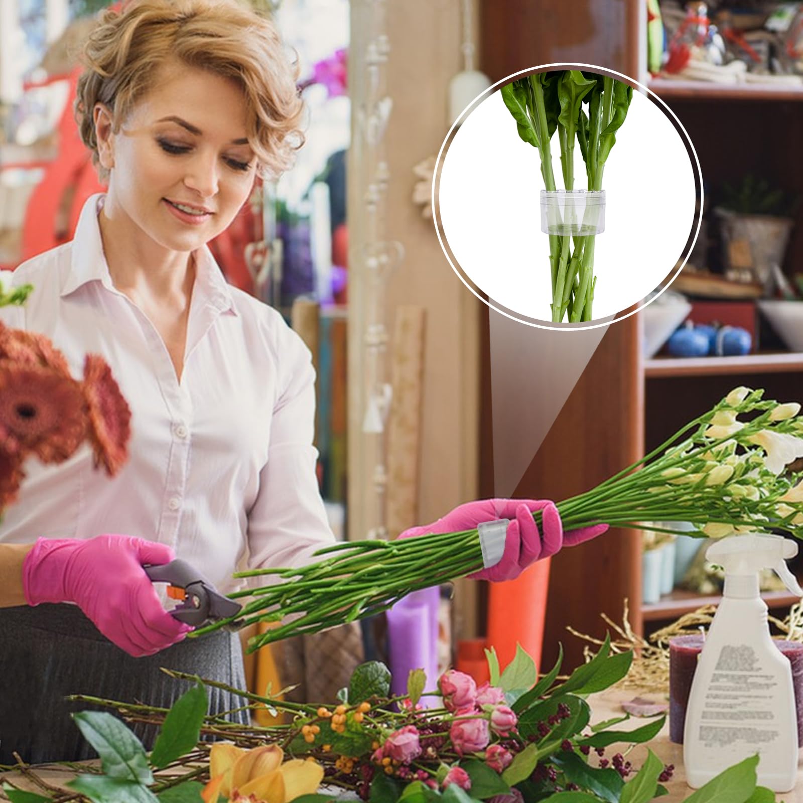 Lntyq Stück Spiral-Ikebana-Blumenstielhalter, DIY-Hochzeitsstrauß-Set