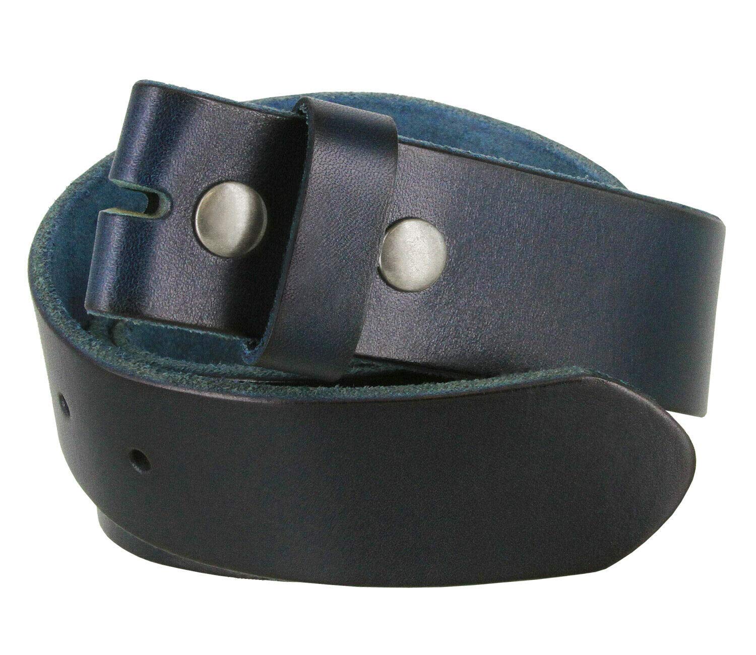 BS040 Snaps on Strap 100% Genuine Full Grain Leather Replacement Belt Strap 1-1/2