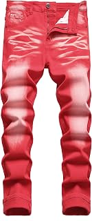 Slim Jeans Men Distressed Straight