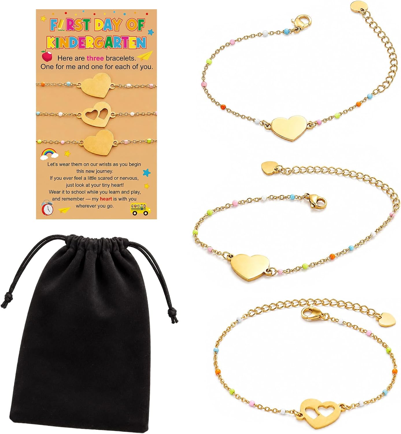 Kindergarten First Day of School Gifts Mommy and Me Matching Bracelets