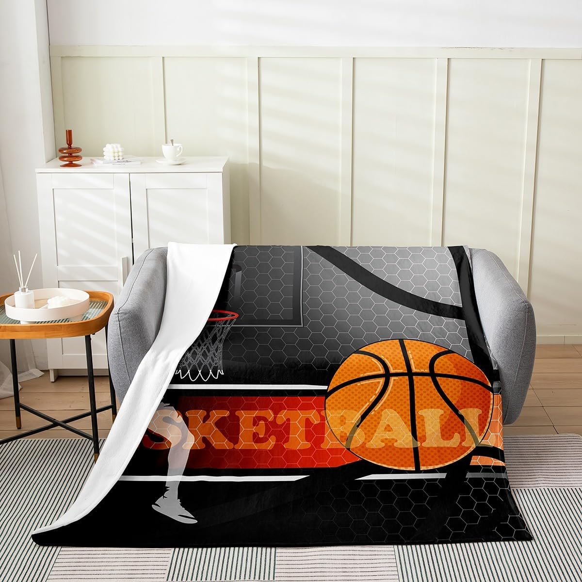 Erosebridal Kids Baseball Throw Blanket Queen 90X90,Sports Fleece Blanket,Navy Blue White Baseball Fuzzy Blanket Ball Competitive Games Blanket Soft Breathable Room Home Decor