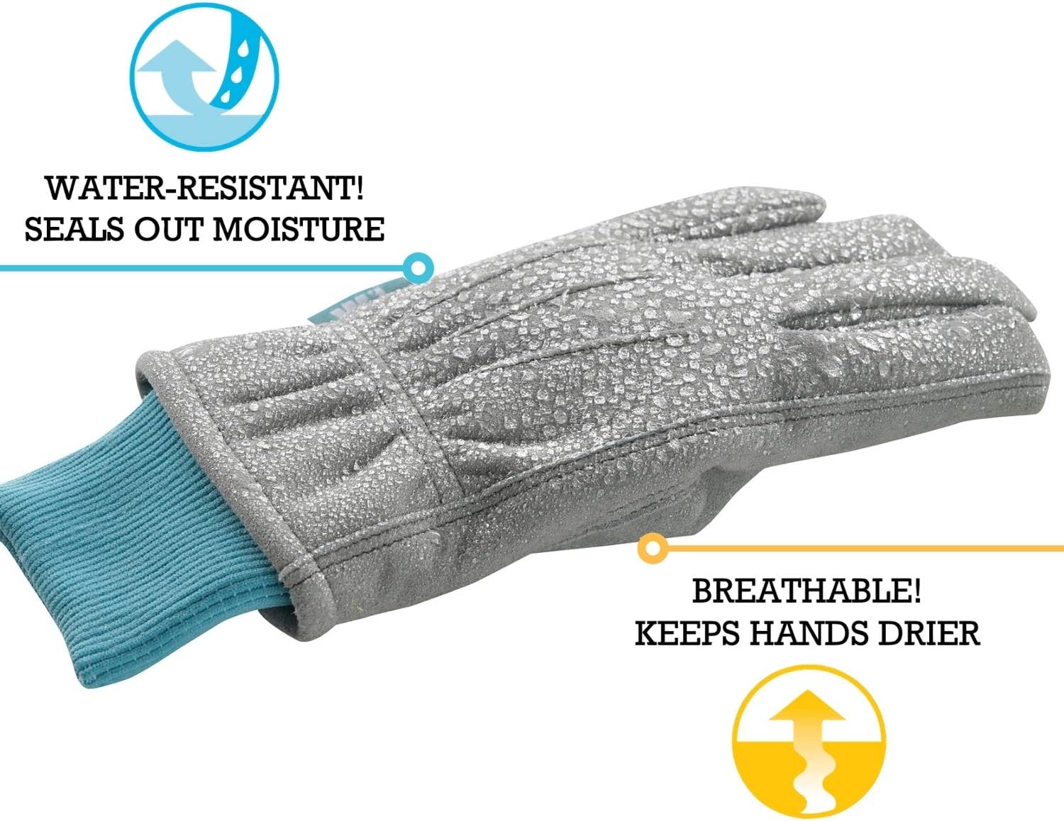 Women's Winter HydraHyde Water-Resistant Warm Leather Gloves, Small (Wells Lamont 1083), Gray : Clothing, Shoes & Jewelry