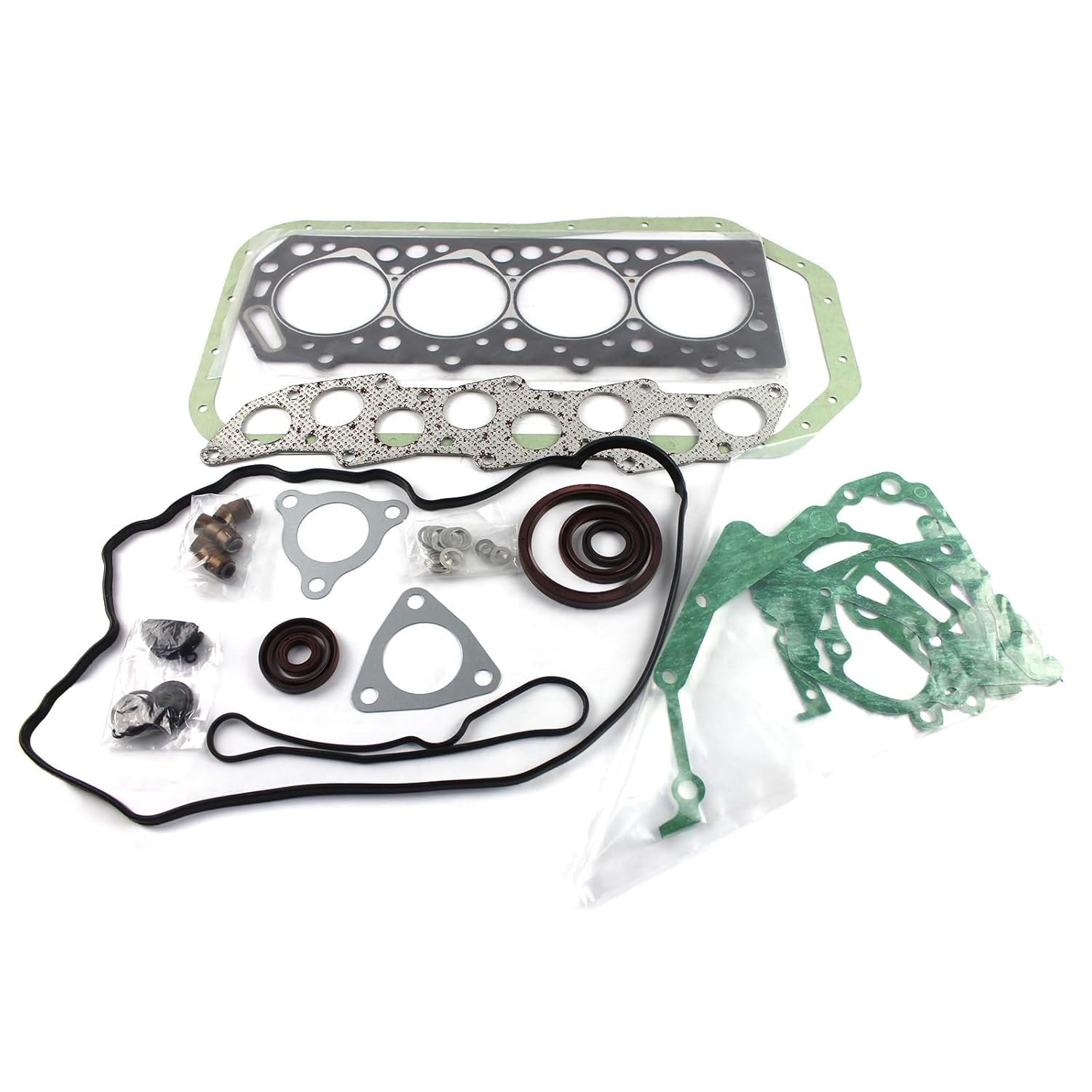 4D55 4D56 Engine Gasket Kit 8-Valve Compatible with Mitsubishi 4D55 4D56 4D55T 4D56T 2.5L Diesel Engine Galant Pjero Delica L300 L200 Ford Pickup Cylinder Head Gasket Set