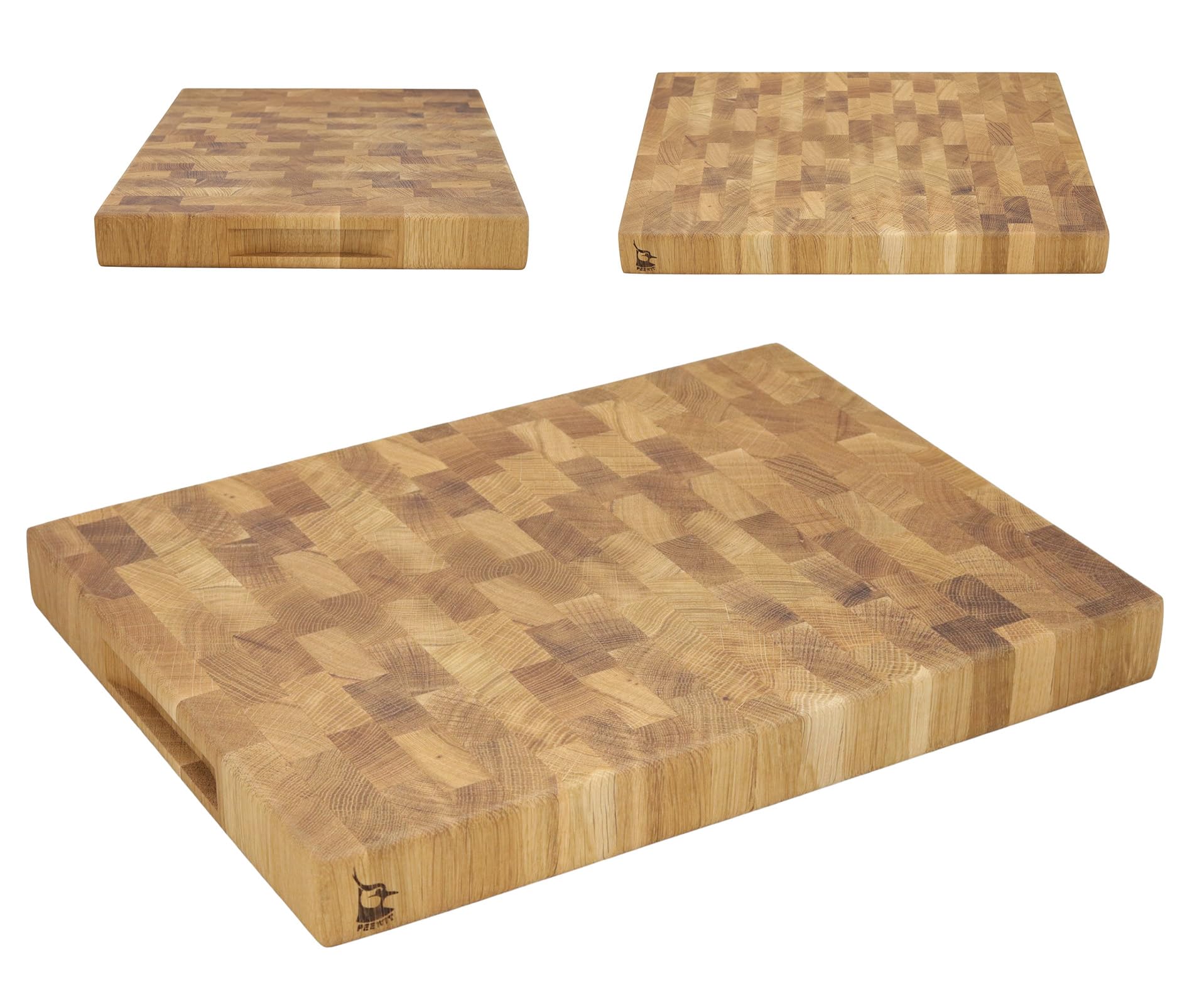 Schneidebrett END GRAIN BLOCK Eiche geölt 40x30x4 LOGO