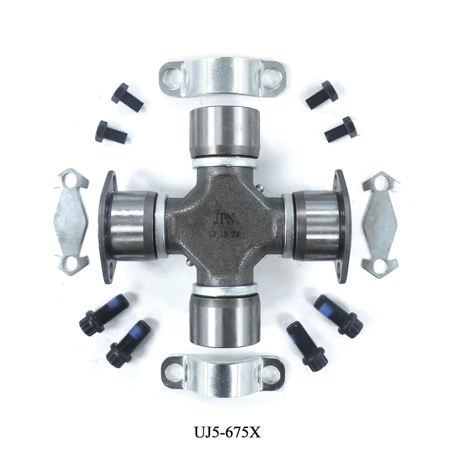 New Universal Joint Kit Replacement for 1710 Series Half Round with Bearing Cap Diameter 1.938 inch x 6.094 inch HR Style Heavy Duty U-Joint (Reference: 5-675X, 5675X, M675X, HD5675X, 7525675X, 876)
