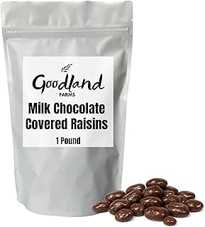 Goodland Farms Milk Chocolate Covered Raisins | 1 Pound Bag | Plump Juicy Raisins Coated in Smooth, Creamy Milk Chocolate