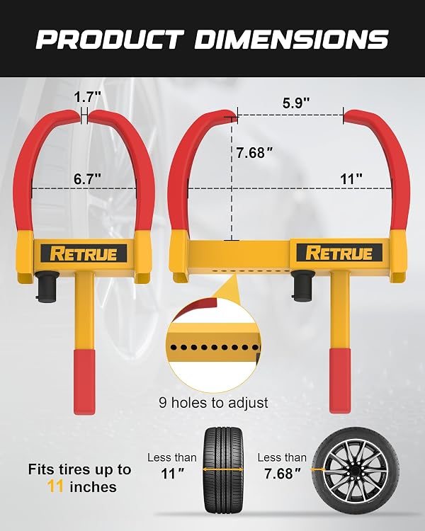 RETRUE Trailer Wheel Lock Clamp, Tire Boot Lock Anti Theft for Cars by RETRUE - Used condition - Image 3