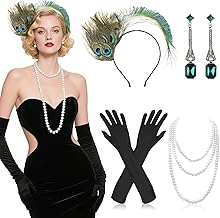1920s Women Gatsby Accessories, 4PCS 1920s Accessories Set, Great Gatsby Accessories, Charleston Accessories, Costume Sños 20 Women for Themes Halloween, Carnival, Christmas