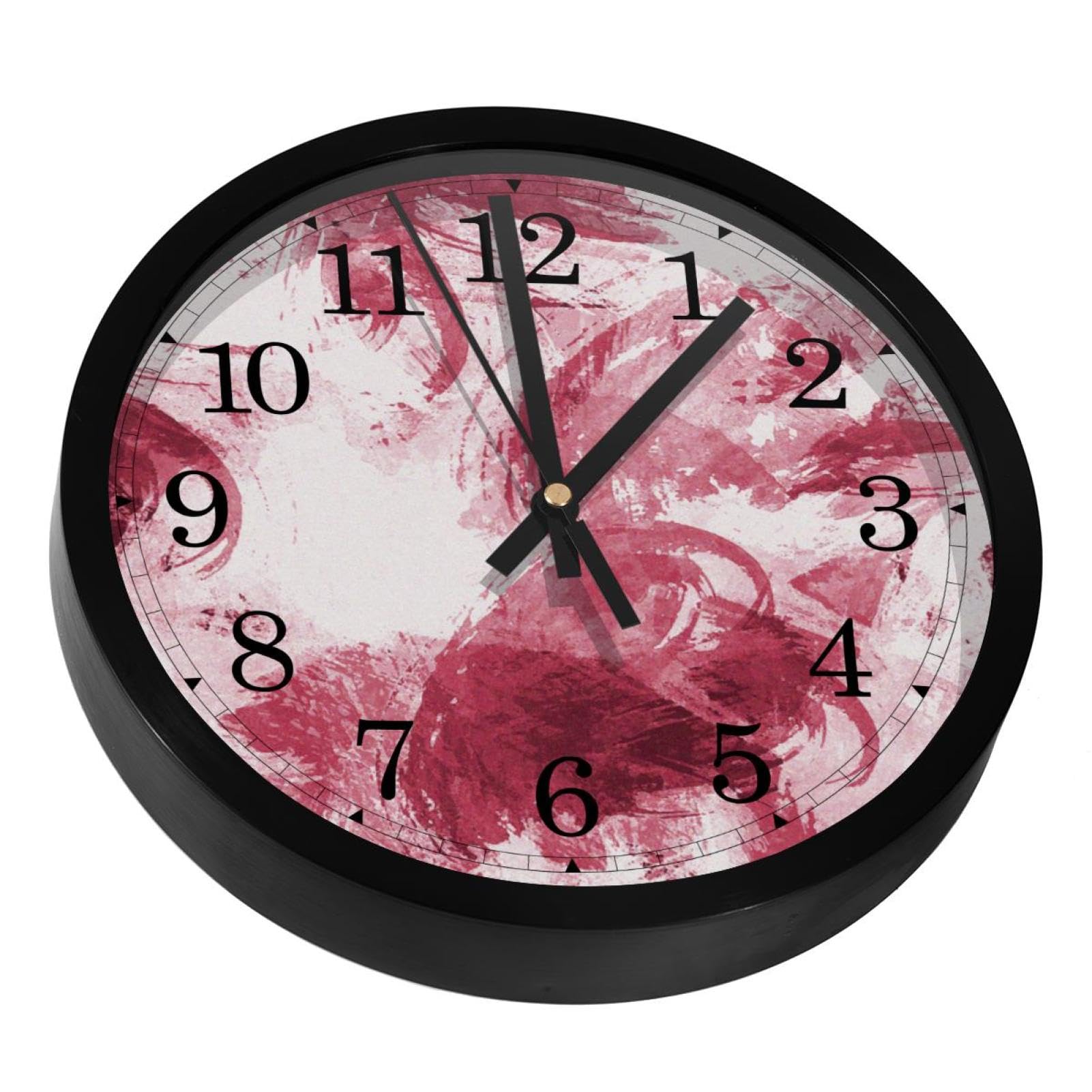 Horloge murale silencieuse rouge fonctionne à piles décoration intérieure salon contemporain
