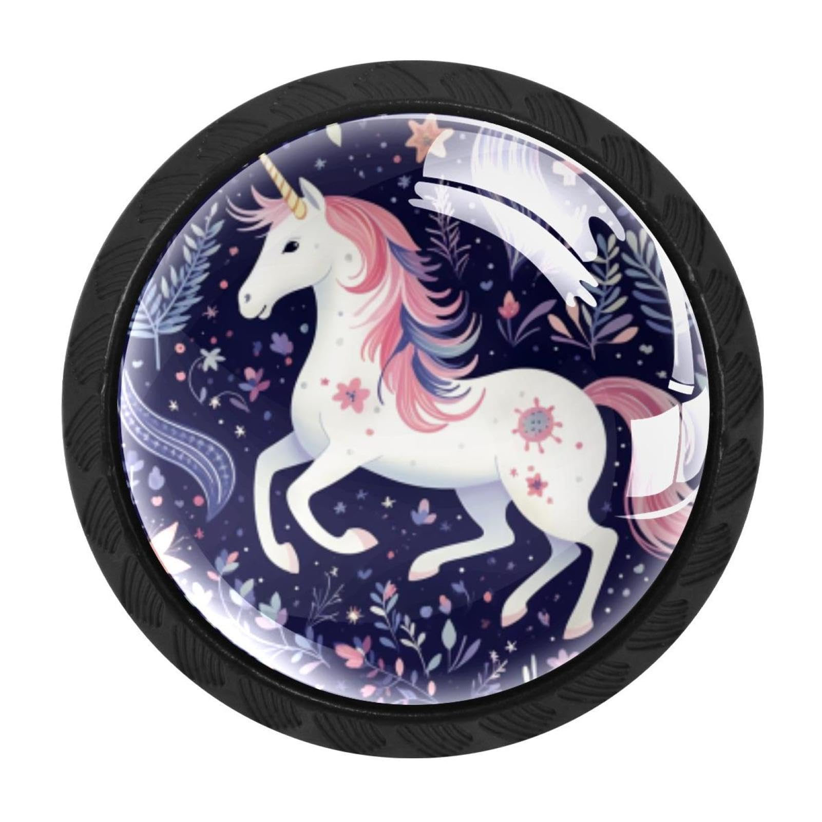 Chenzzzz Multicolored 15 Starry Unicorn Cabinet Knobs 4 Pieces Drawer Kitchen Cabinets Dresser Cupboard Wardrobe Unique Pulls Handles
