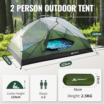 Forceatt Camping Tent,2-3 Man Tent for Outdoor PU3000mm Waterproof Tent Lightweight & Portable easy set up for Hiking Backping Eurohike | Outdoor, PU3000mm, Waterproof, Tent, Portable, easy set up