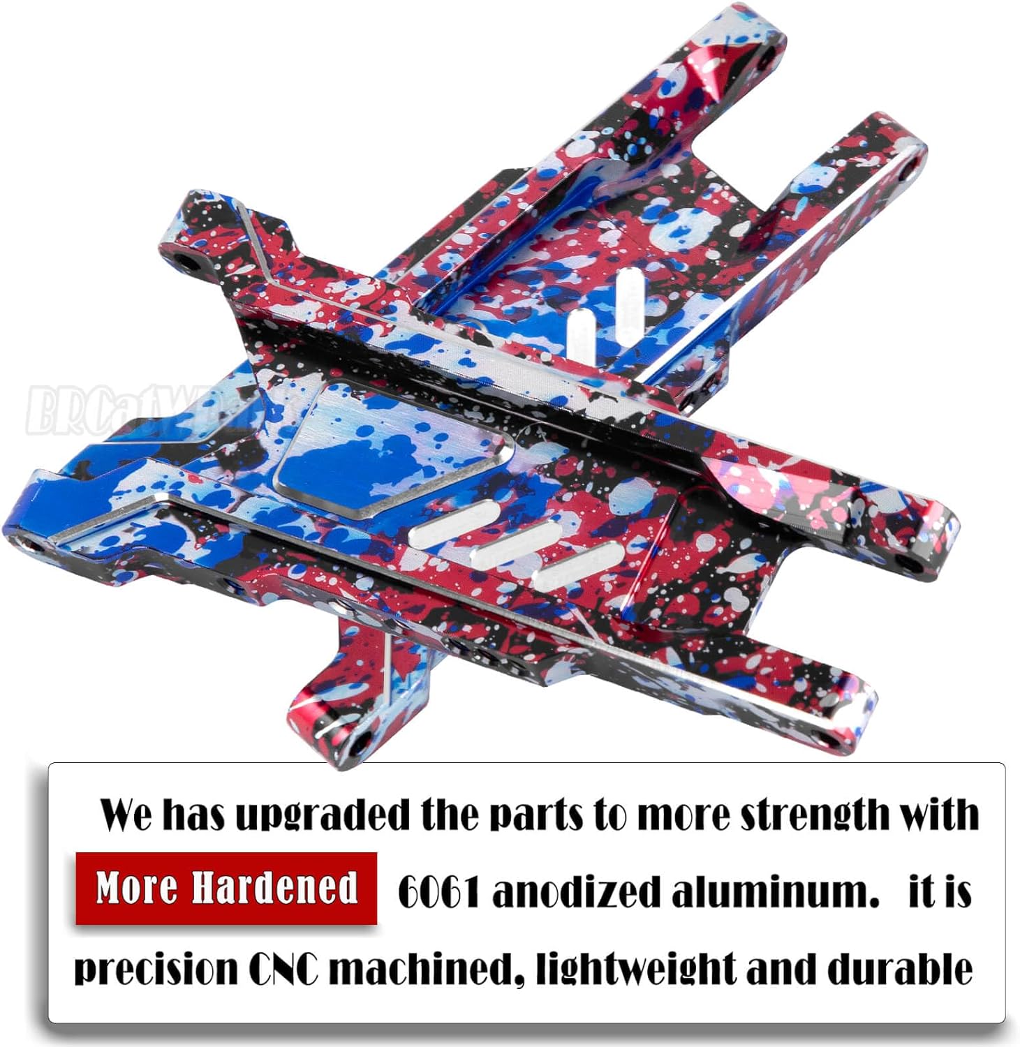 RC Aluminum Suspension A-Arms Upgrades Part for 1/10 Slash Rustler Stampede 4X4 VXL BL-2s,Hoss 4WD VXL,XO-1,Alloy Front Rear RC Suspension Arms Hops up,Colorful