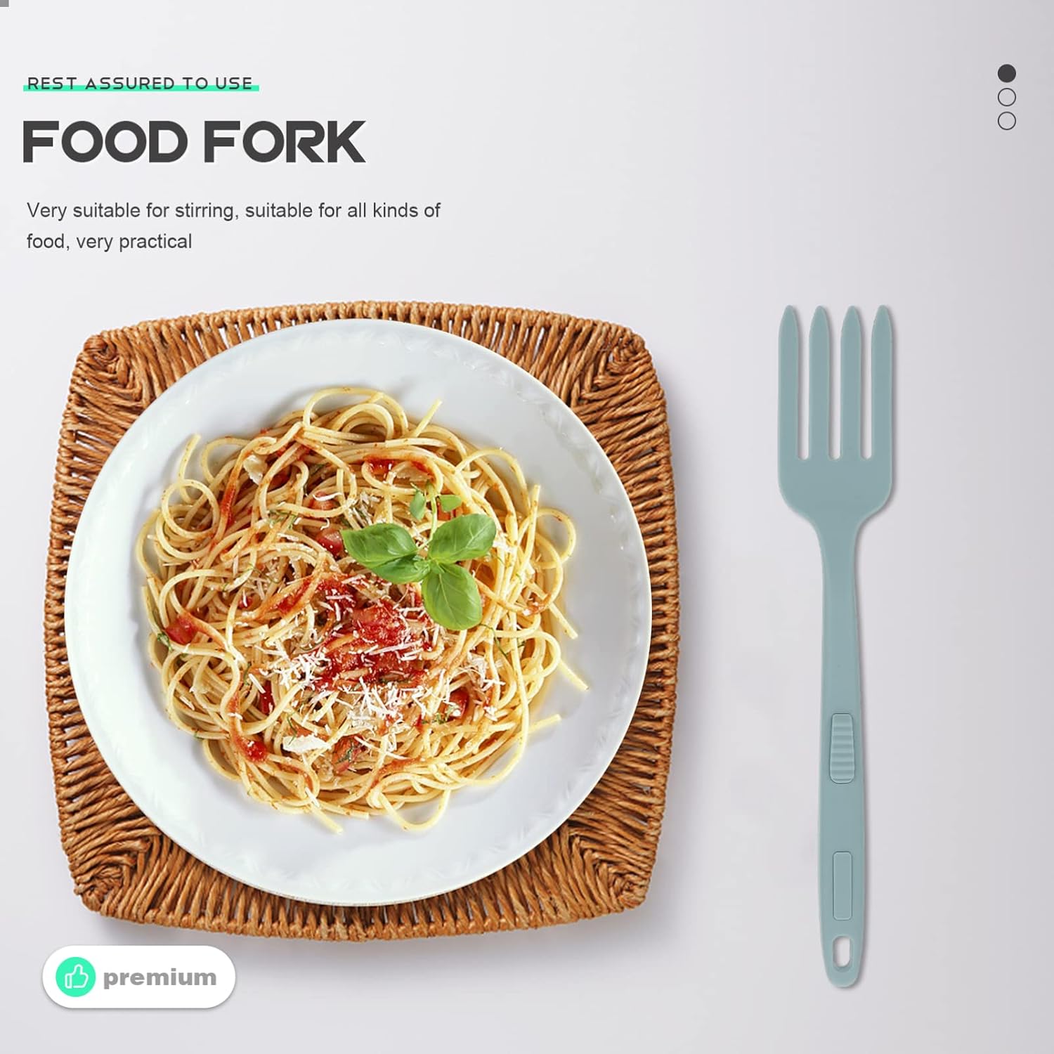 Ergonomic Silicone Fork Kitchen Gadget for Pasta and Serving