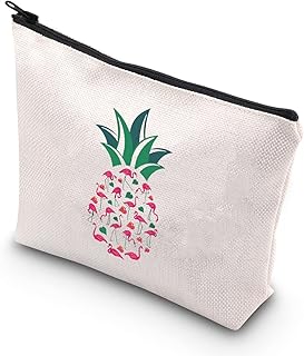 BDPWSS Flamingo Makeup Bag Funny Flamingo Pineapple Pun Lover Gift Crazy Flamingo Lady Gift Tropical Fruit Hawaii Gift (Pineapple Flamingo CA)