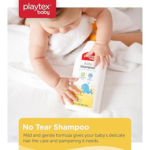 Miniatura 2 de Playtex Baby Champú, botella de 21 onzas, paquete de 3, champú suave probado por dermatólogos, sin lágrimas para bebés, pH equilibrado,