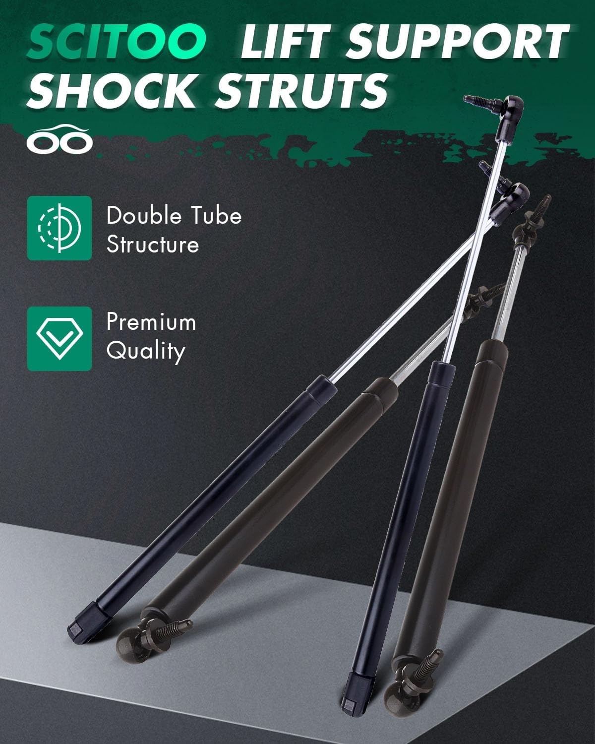 SCITOO Rear left and right Liftgate+Window Glass Lift Supports Struts Gas Springs Shocks Fit For Jeep Grand Cherokee 1999-2004 -Replace 4528 4699 SG314022 SG314030(4PC Set)