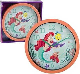 Accutime Watch Corp Disney Princess Ariel Mermaid Wall Clock Office Home Wall Decor 10 Inches