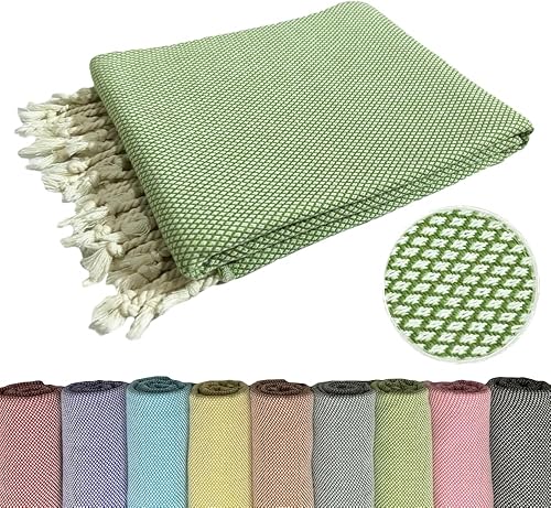 AVO Toalla de playa turca 100% algodón de secado rápido  Manta de playa ligera de gran tamaño sin arena  Toalla de playa suave, duradera, de secado