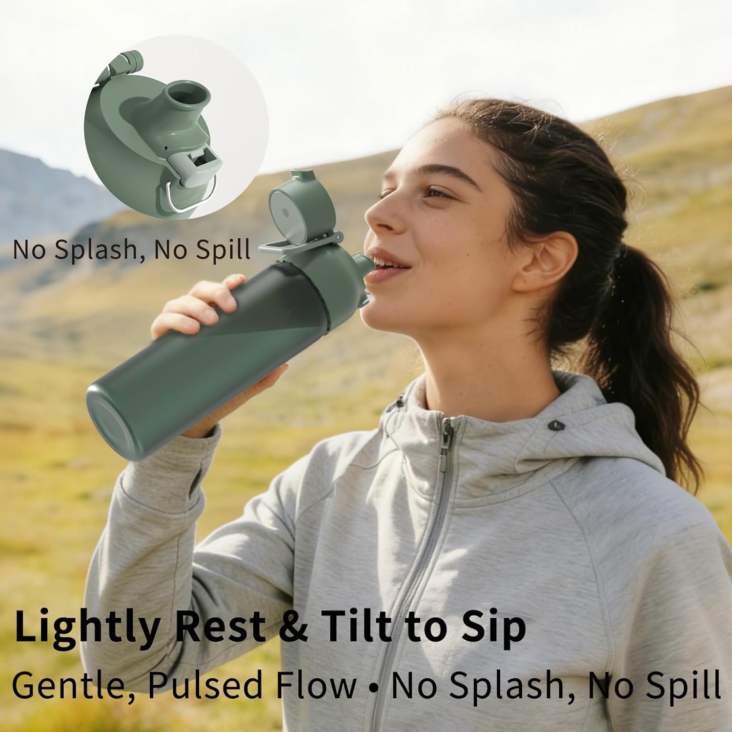 26oz Clear Water Bottle, Leak Proof One-Hand Open Flip Lid, Cup Holder Compatible, BPA-Free USA Tritan Plastic, Dishwasher Safe for Office, School, Gym & Outdoor Use (1 Pack)