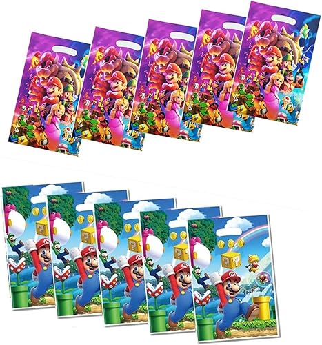 40 bolsas de regalo para decoración de fiesta de Ma-rio Bros, bolsas de regalo de princesa Pe-ach para niños y niñas, suministros de fiesta, 2