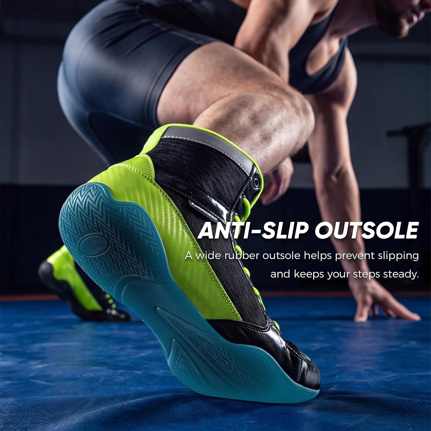 DimaiGlobal Men's Wrestling Boxing Shoes Breathable Lightweight | High Top design with zero drop for natural foot movement. For wrestling, boxing, fitness training, sparring & competition.