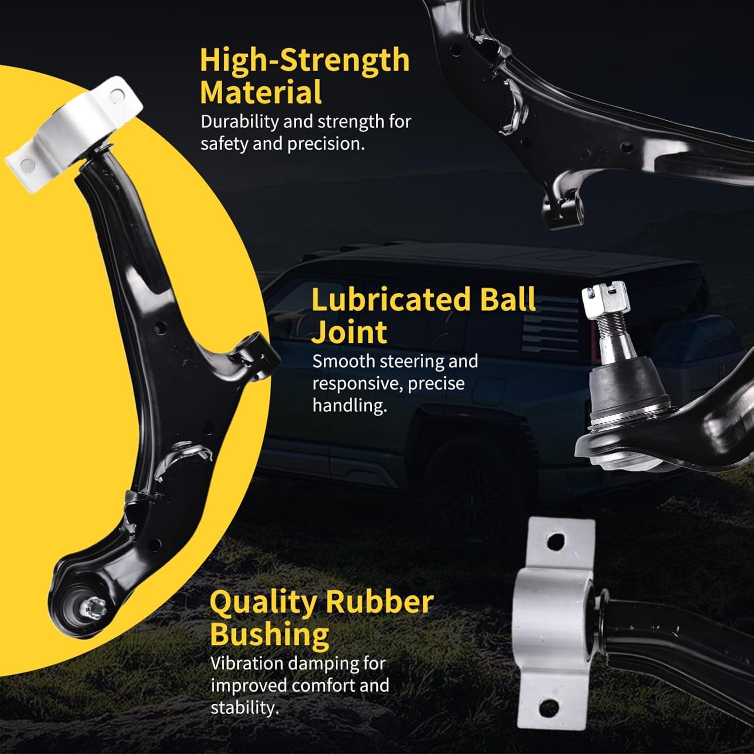 Front Lower Control Arm w/Ball Joint Fit for Infiniti I30 2000-2001 3.0L, I35 2002-2004 3.5L, for Nissan Maxima 2000-2003 K620354 K620355-2 Set Suspension Kit