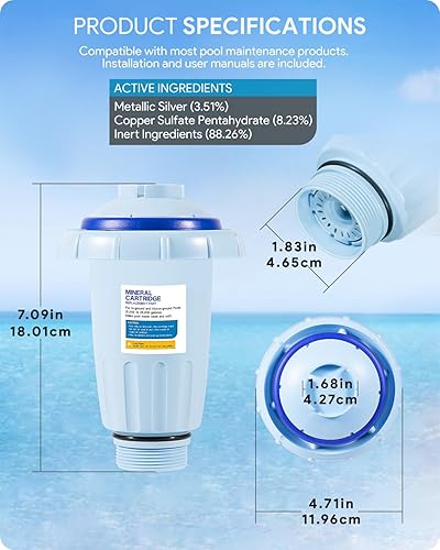 Miniatura 7 de Cartucho mineral de repuesto Nature2 Express W28175 para desinfectantes de piscinas, para piscinas enterradas y sobre el suelo de hasta 30,000