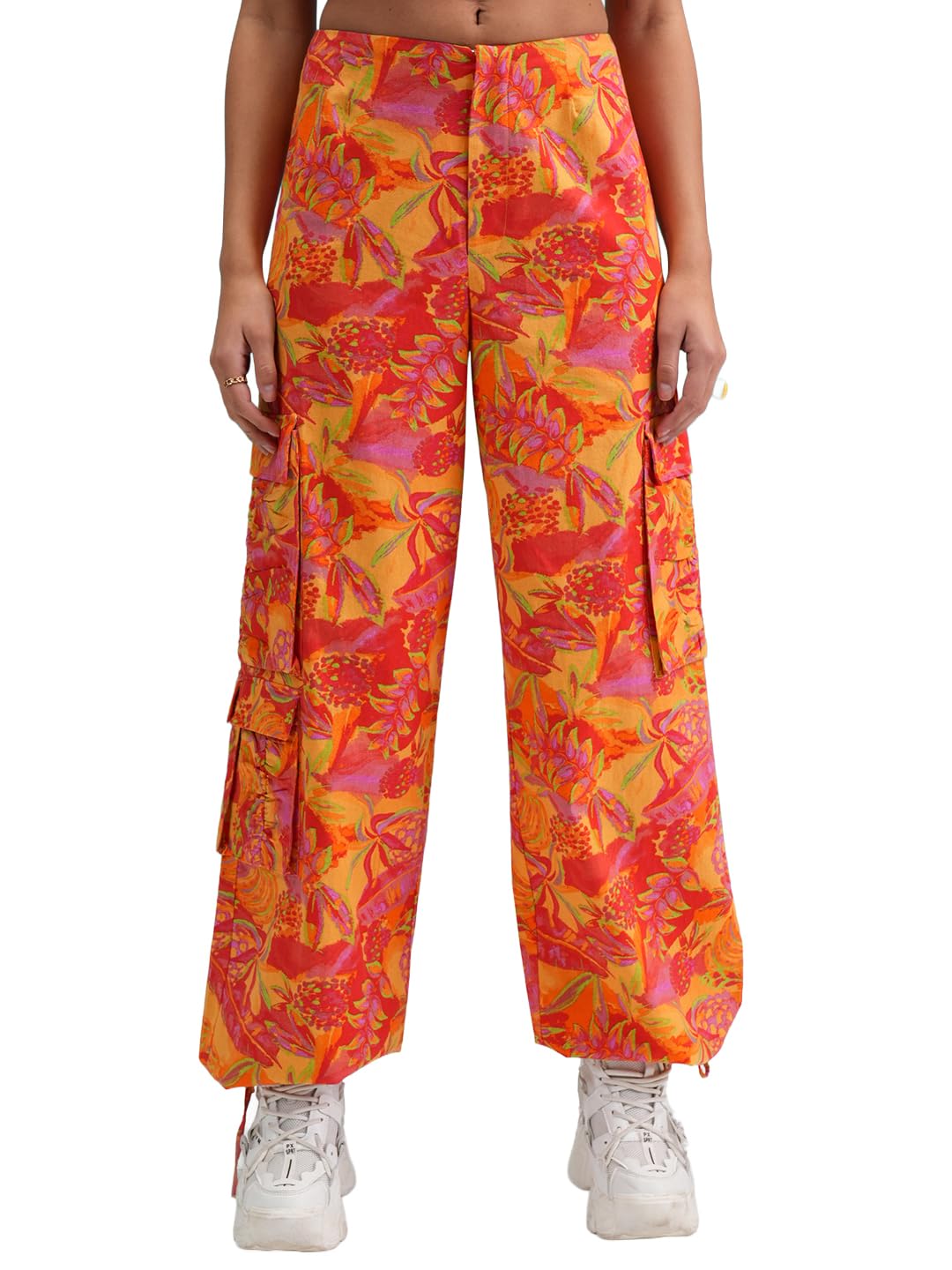 Tokyo Talkies Women's Regular Fit Joggers Trousers| Mid-Rise in neutral