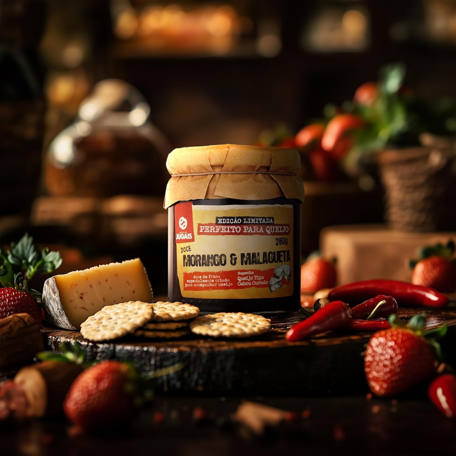 Auswahl verschiedener Marmeladen: einzigartige Geschmacksrichtungen: Kürbis und Kastanie, Orange und Anis, Erdbeeren und Chili, Waldfrüchte und Vanille. Perfekt zu Käse, 4er-Set à 180 g