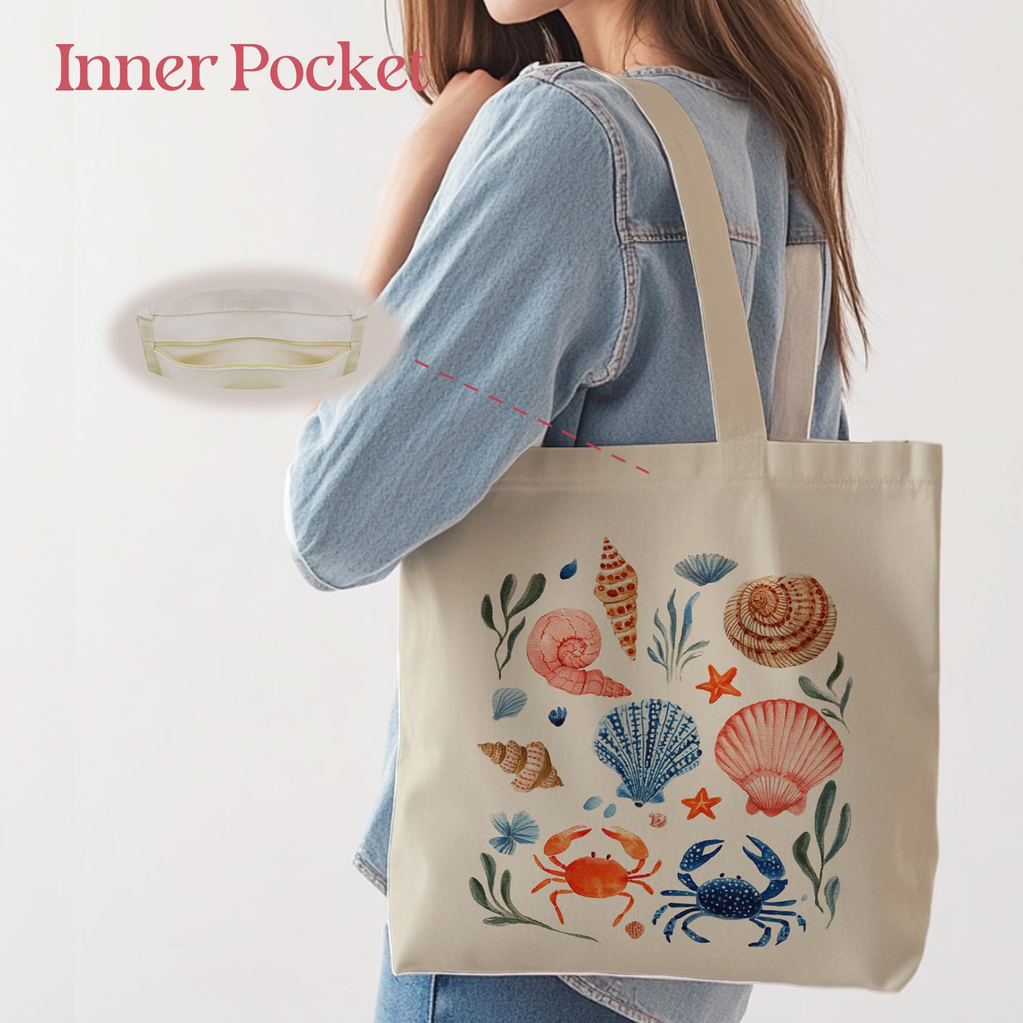 Aesthetic Tote Bag for Women | Medium Size with Inner Pocket | Stylish & Practical
