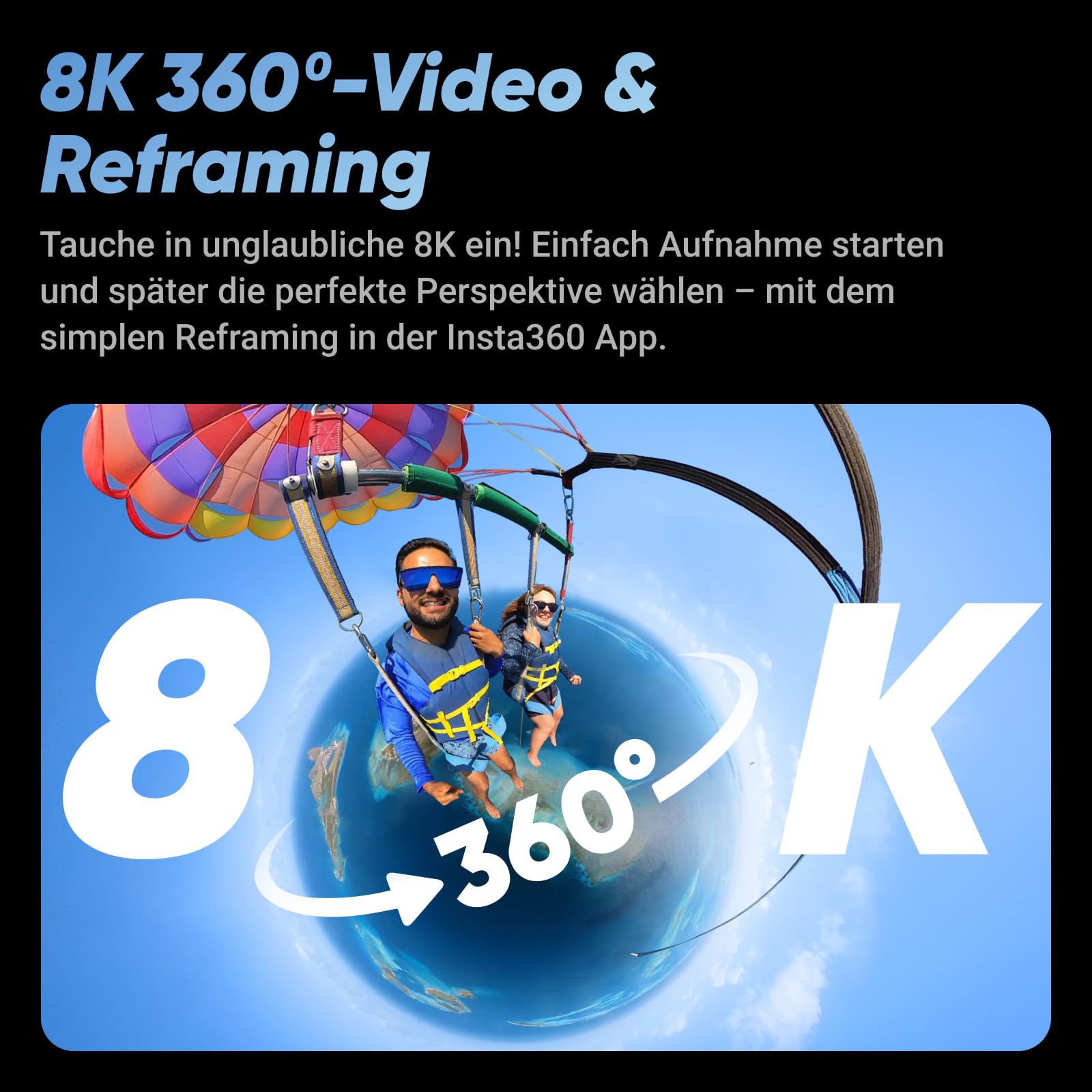 Insta360 X4 Standard-Bundle wasserdichte 8K 360 Action-Kamera 4K Weitwinkel-Video KI-Bearbeitung