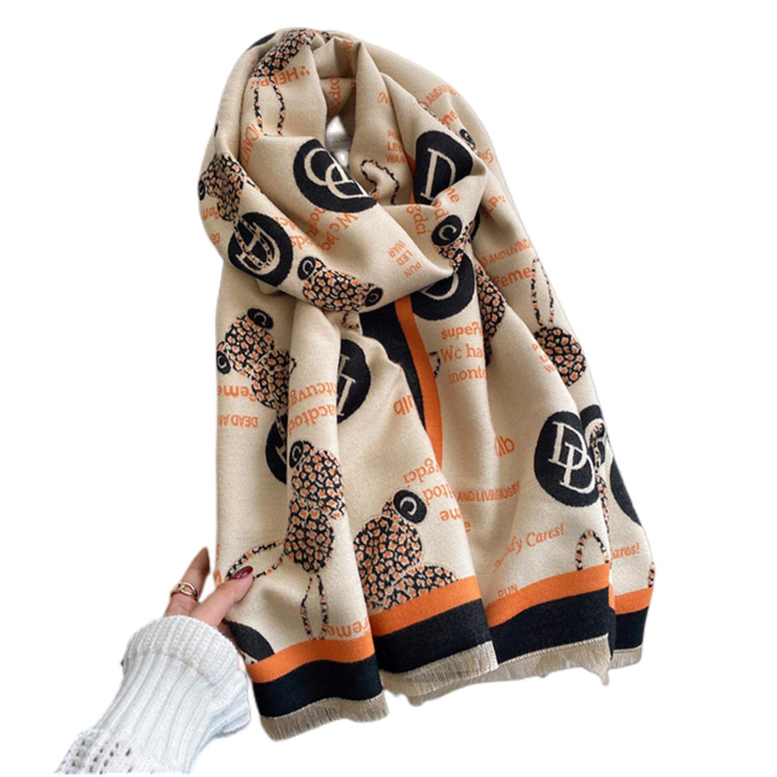 URYYRIT Foulard Écharpe Cachemire Chaude Dames Imprimer Un Châle De Couverture Hivernale Épaisse Et Envelopper Pashmina 180 * 65 Cm Femmes-Wyt151-3