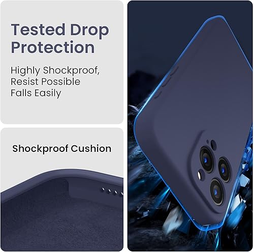 Miniatura 295 de FireNova Funda para iPhone 14 Pro, funda de silicona mejorada [protección de cámara] con [2 protectores de pantalla], forro interior de microfibra