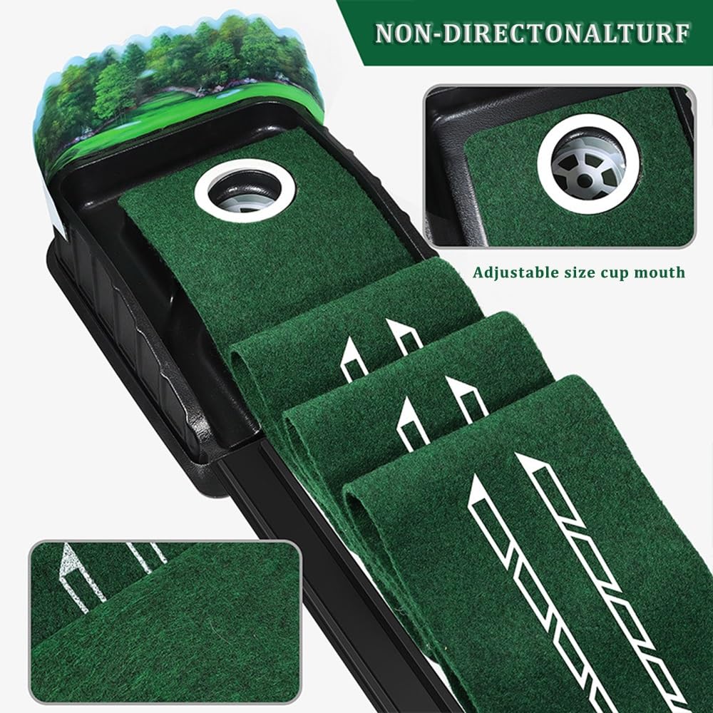 WYWY Alfombra de Putting de Golf Profesional con Base Antideslizante - Green de Práctica para Interiores, Hogar, Oficina & Simulador