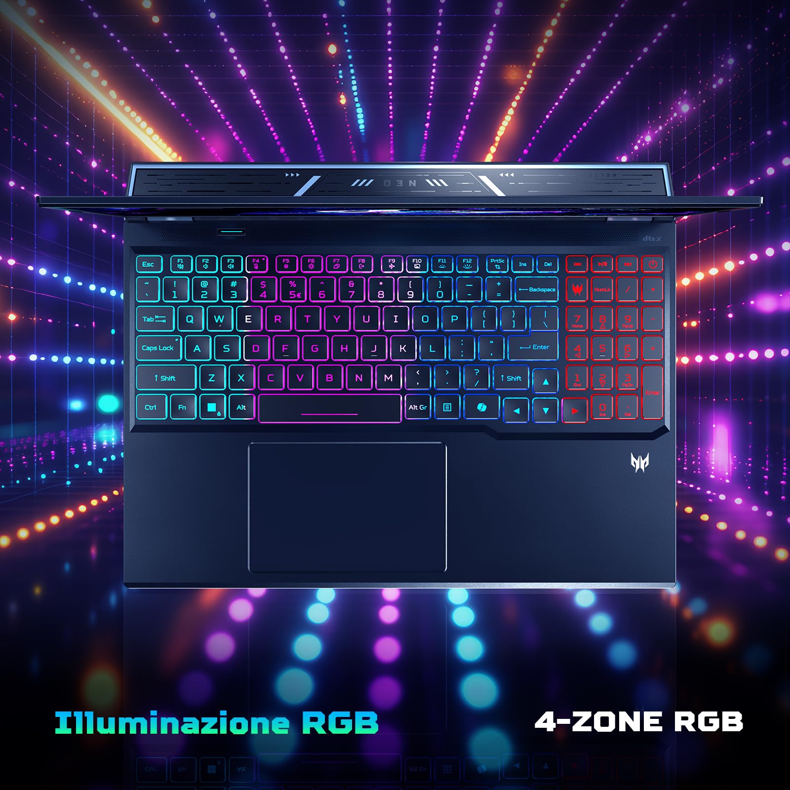 Acer Predator Helios Neo 16 AI PHN16-73-92SX Notebook Gaming, NVIDIA GeForce RTX 5070 Ti 12 GB GDDR7, Intel Core Ultra 9 275HX, RAM 32 GB DDR5, 1 TB SSD, Display 16" WQXGA 240 Hz DDS, Windows 11 Home