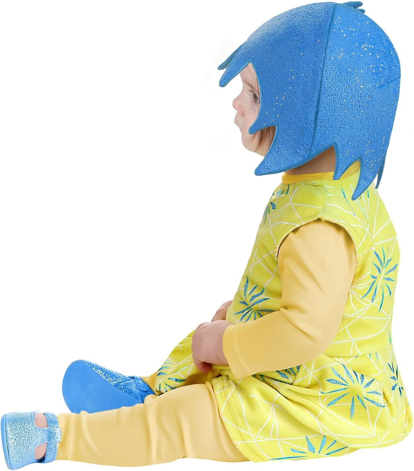 Disney and Pixar Inside Out Joy Costume for Babies | Animated Character Outfit With Blue Pixie Haircut Hat