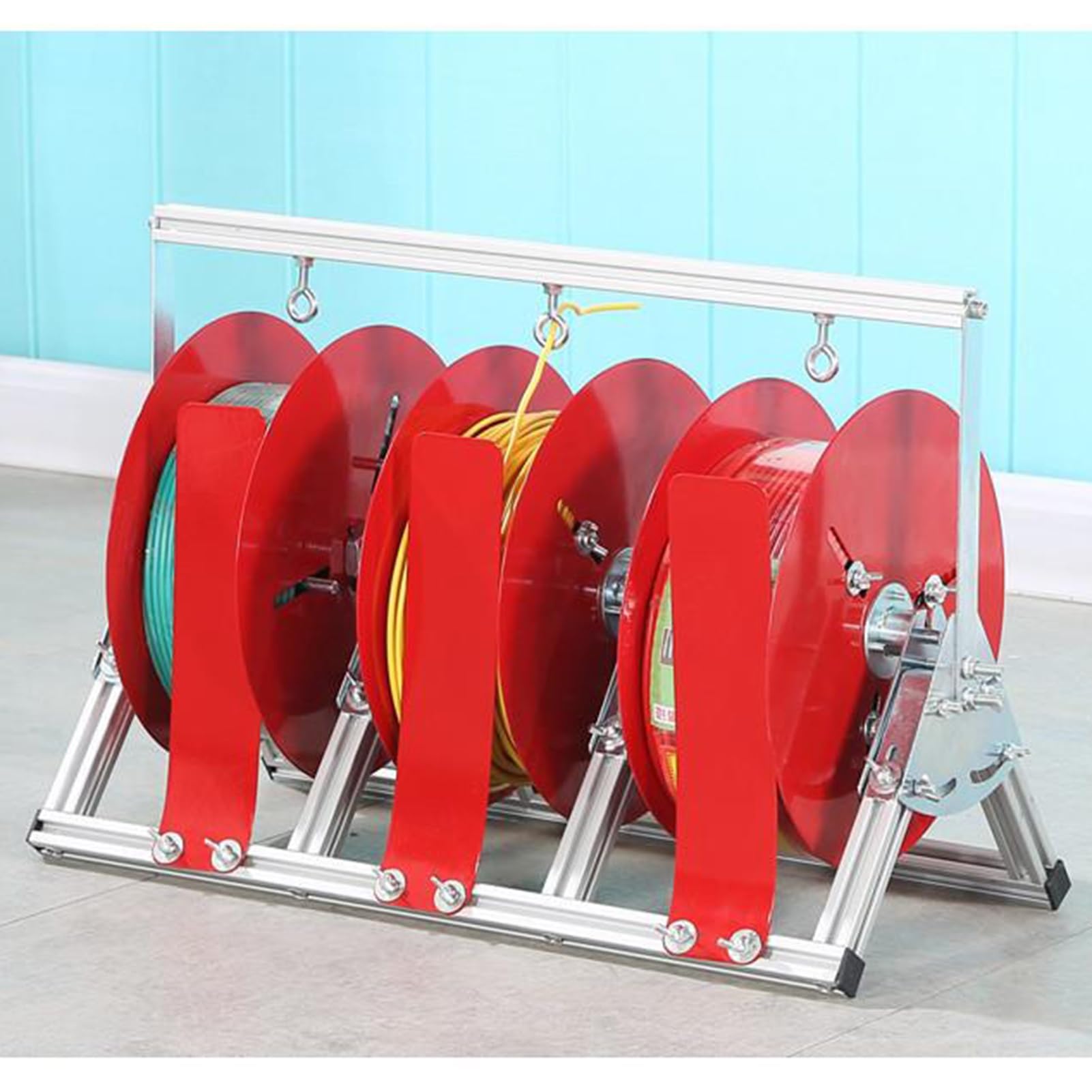 Estante para carretes de Alambre, dispensador de estantes de Alambre para múltiples carretes, Soporte de Almacenamiento de carretes de Alta Resistencia, para Uso Industrial eléctri
