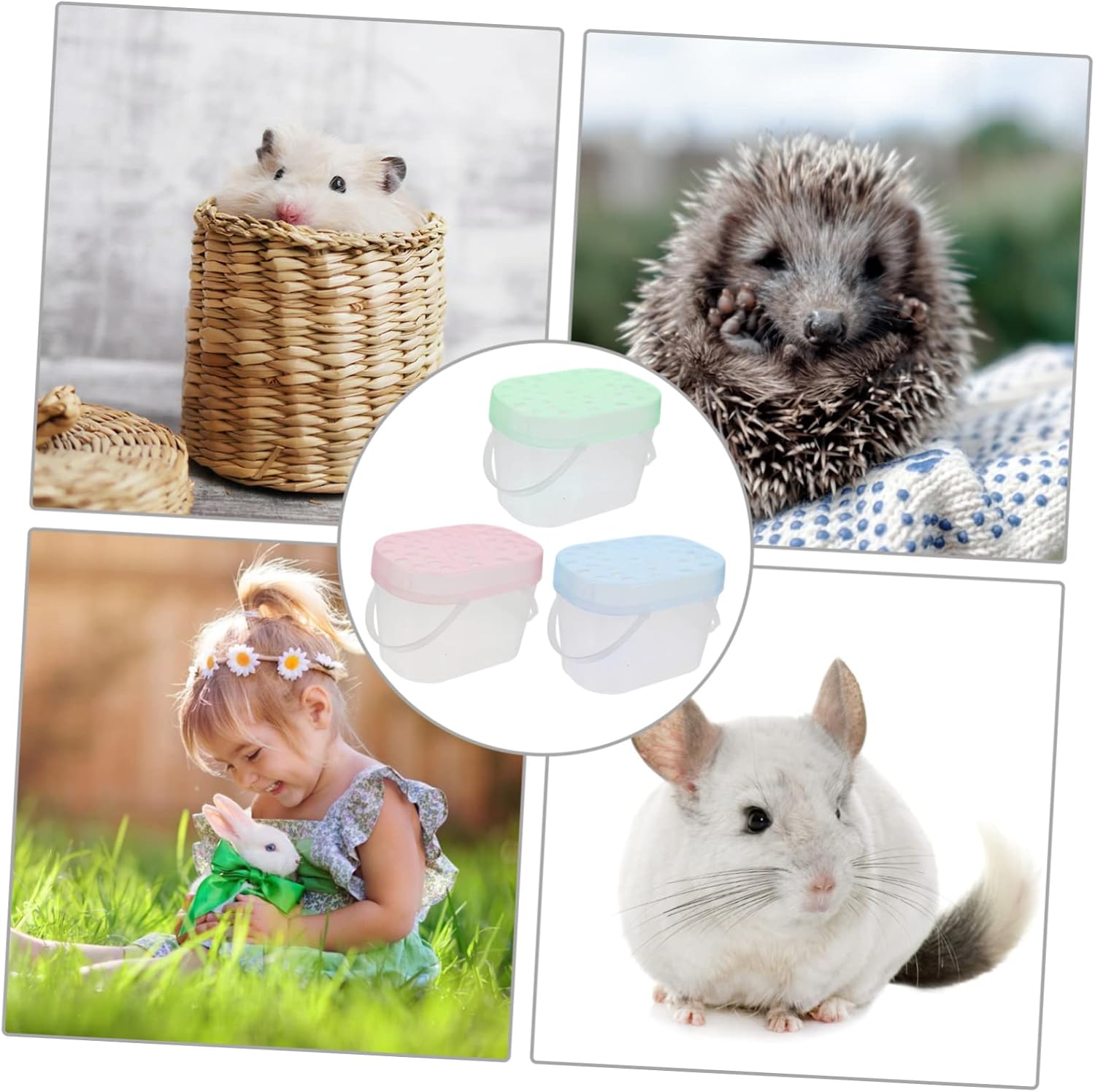 3Pcs Small Pet Carrying Cases Versatile Hamster Cage Turtle Transport Boxes for Travel for Hamsters Hedgehogs Small Animals Durable Easy to