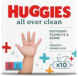 Huggies Baby-Feuchttücher All Over Clean, Für den ganzen Körper, Dezent und frisch, 10 x 56 Tücher, Monatsbox