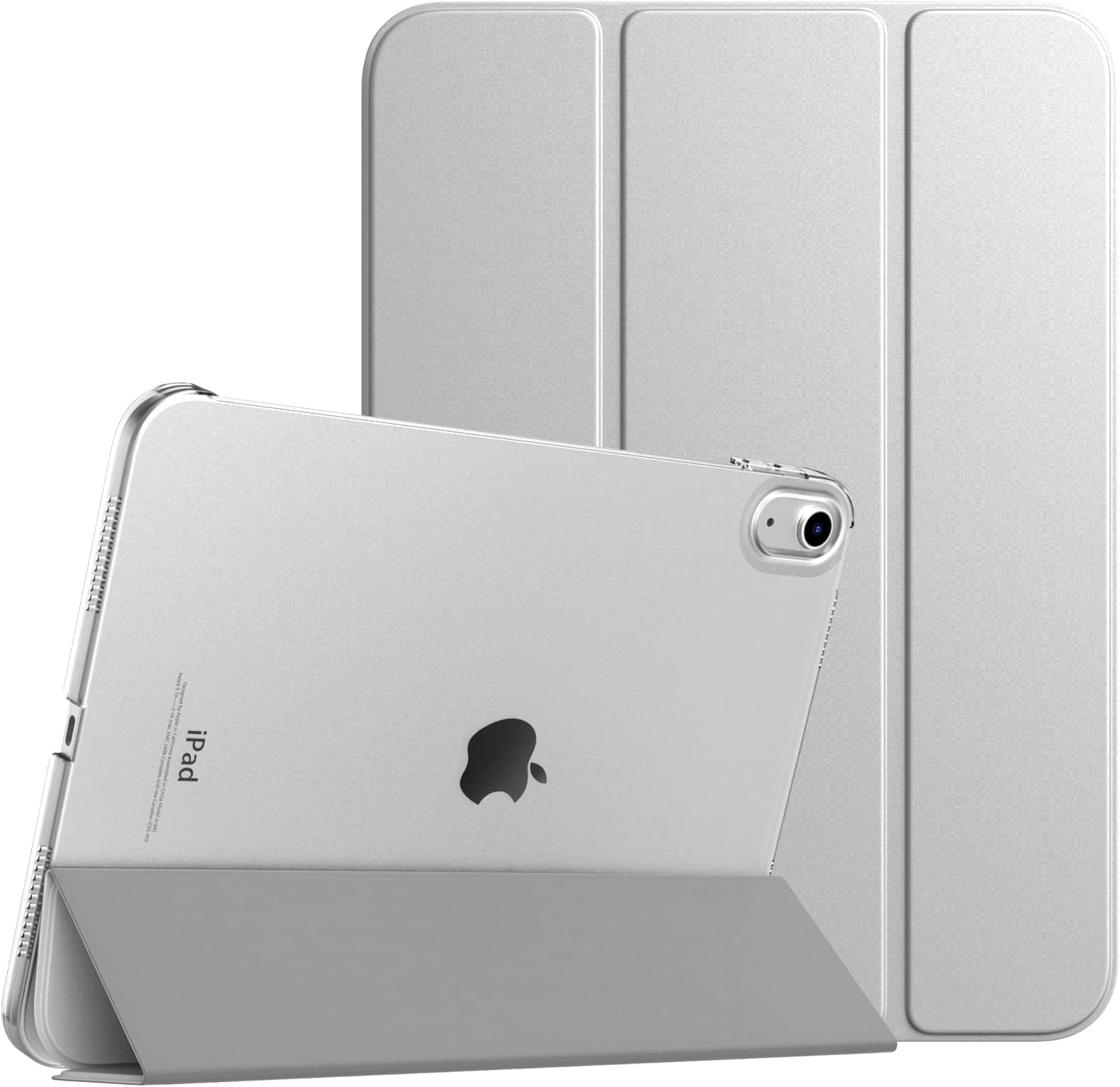 TiMOVO Case for iPad (A16) 11th Generation 11 Inch 2025/iPad 10th Generation 10.9 Inch 2022, Slim Stand Cover with Hard Translucent Back, Support Touch ID, Auto Wake/Sleep, Silver