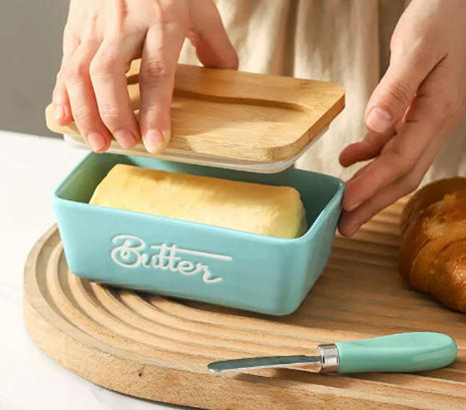 Butter Dish,butter Dishes With Lids,Butter Dish With Lid,butter Dish With Lid Ceramic,Butter Container,butter Dish With Lid,Lovely Ceramic Dining Table,countertop,refrigerator Dessert Serving Bowl