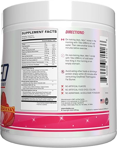 Miniatura 9 de EHPlabs OxyShred - Suplemento termogénico para triturar clínicamente probado promueve la trituración refuerzo de energía preentrenamiento refuerzo