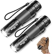 GEARLITE Torches LED Super Bright 2Pack, 2000LM LED Torch Rechargeable with 3 Lighting Modes, Long Battery Life, Waterproof Flashlight Zoomable for Power Cuts, Emergency, Camping, Hiking, Outdoor
