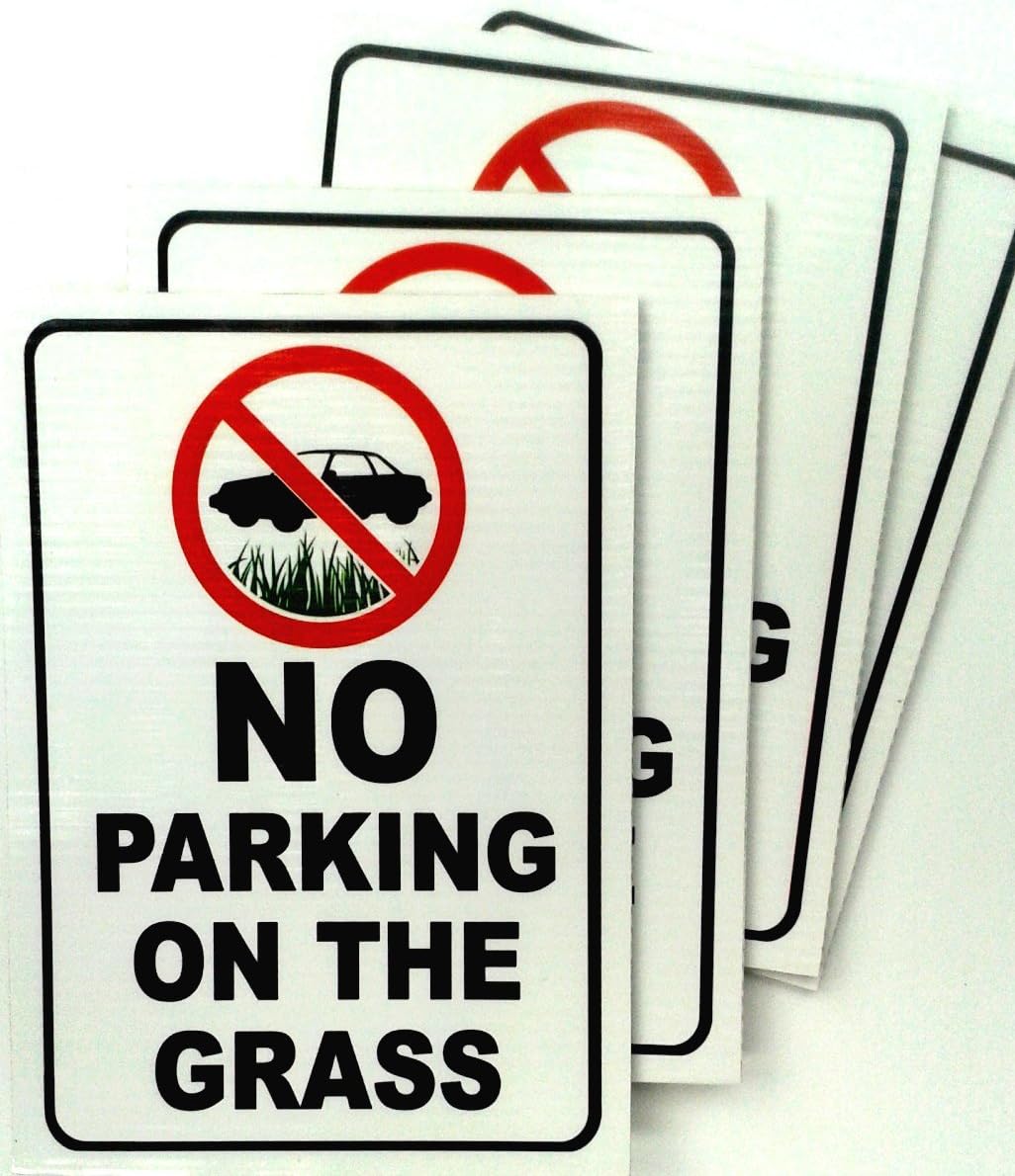 NO PARKING ON THE GRASS CORREX SIGN A3 x 4 pack WEATHERPROOF FADEPROOF (A3 420mmx297mm), A3x4pack - Image 3