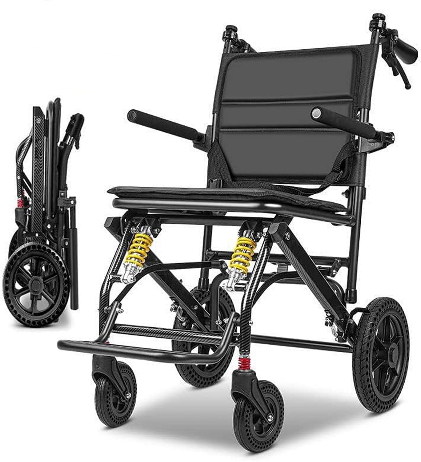 Amazon | 車椅子 介助型 簡易車椅子 持ち運び易い 軽量 介助ブレーキ 